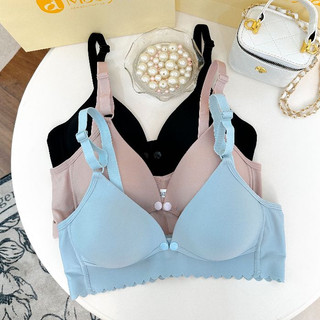 MEDYLA - Áo lót bầu viền thông hơi phối cúc bấm giữa ngực cho bầu mặc trong và sau sinh - ALB042