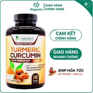 Viên Uống Tinh Chất Nghệ Kết Hợp Hạt Tiêu Đen Nature's Nutrition Turmeric Curcumin with BioPerine 95% 1950mg 240 viên