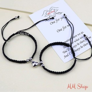 Vòng tay cặp nam châm hình trái tim thép không gỉ, quà tặng người yêu, bạn trai, bạn gái, phụ kiện cặp đôi