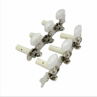Bộ Khóa Đàn Guitar CLASSIC bạc núm trắng chống rỉ ( 2 bên kèm đủ ốc vít)