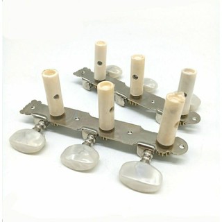 Bộ Khóa Đàn Guitar CLASSIC bạc núm trắng chống rỉ ( 2 bên kèm đủ ốc vít)
