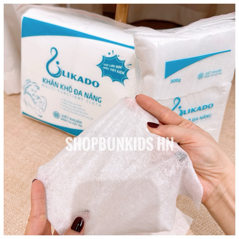 Khăn khô đa năng LIKADO cho bé & mẹ 600g  300g  kích thước 15x20