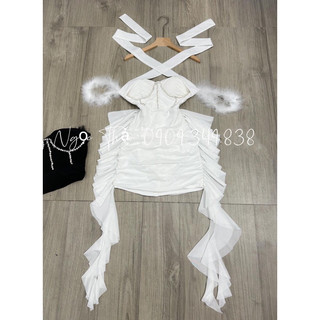 Đầm body thả tà viền đá
