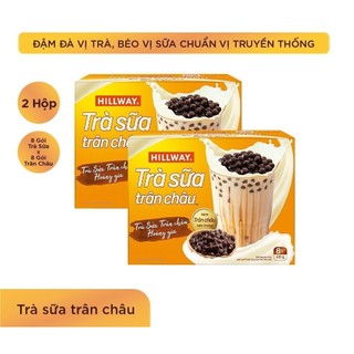 Combo 2 hộp trà sữa trân châu hillway hòa tan vị truyền thống ( hộp 5 gói trà sữa & 5 gói trân châu} date 5/2025