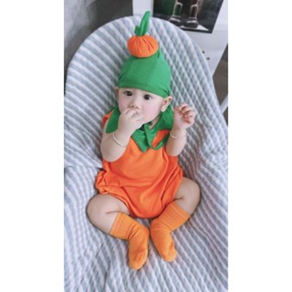 Set yếm+nón QUẢ CAM cho bé 3-15KG cotton siêu dãn ẢNH THẬT SHOP CHỤP