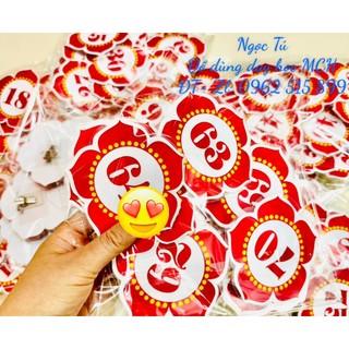 Số báo danh Hoa . Mẫu hoa đỏ.