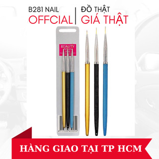 Cọ 3 Cây , Bộ Cọ Vẽ Nét Siêu Mảnh Chuyên Dùng Làm Nail