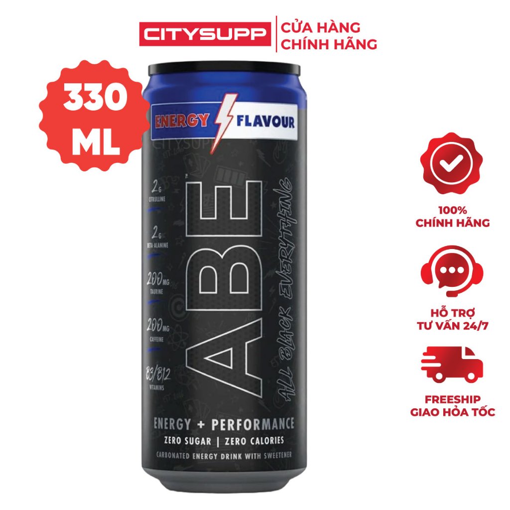 Nước Tăng Lực ABE Pre-Workout Dạng Lon (330ml) Applied Nutrition - Nhập Khẩu UK