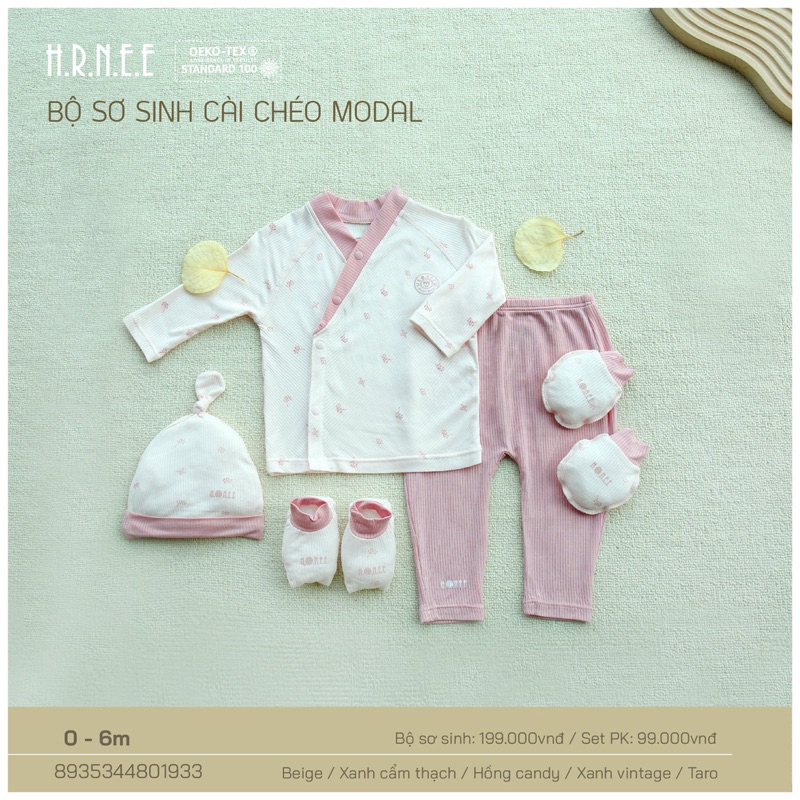Hrnee - Bộ sơ sinh cài chéo modal