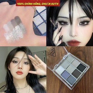  Phấn mắt khói 9 Ô DIKALU tông xám đen trắng nhũ lì nội địa trung 