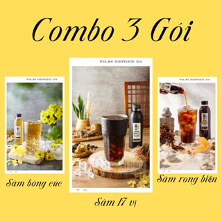 Combo 3 gói trà Vị Sâm ( 1 gói sâm 17 vị+ 1 gói sâm bông cúc + 1 gói sâm rong biển) kèm công thức nấu
