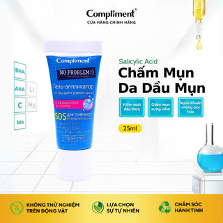 Chấm Mụn BHA Salicylic Compliment No Problem, Kem Giảm Mụn Sưng Viêm, Gel Kiềm Dầu Ngừa Lão Hóa 25ml