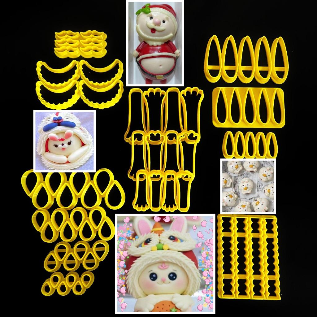 Khuôn tạo hình bánh bao chi tiết ông già noel, tay thú, giọt nước, tai thỏ KCBB0007
