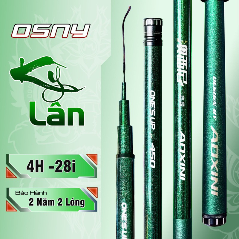 Cần câu tay Osny Kỳ Lân 4H28i chính hãng tặng kèm nhẫn và ngọn phụ bảo hành 2 năm 2 lóng miễn phí