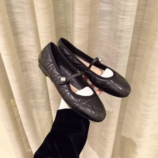 Giày nữ đế bằng Mary Jane quai ngang đính ngọc, Giày búp bê nữ, Giày bệt nữ bít mũi tròn da mềm êm chân, giày công sở nữ