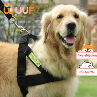 (Bộ) Dây dắt chó police dog phản quang - dây dắt kèm yếm đai yên ngựa cho chó nghiệp vụ / Cảnh khuyển