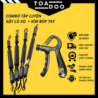 [ Tặng Kìm Bóp Tay ] Dụng Cụ Lò Xo Tập Cơ Đen 20kg ,30kg, 40kg, 50kg