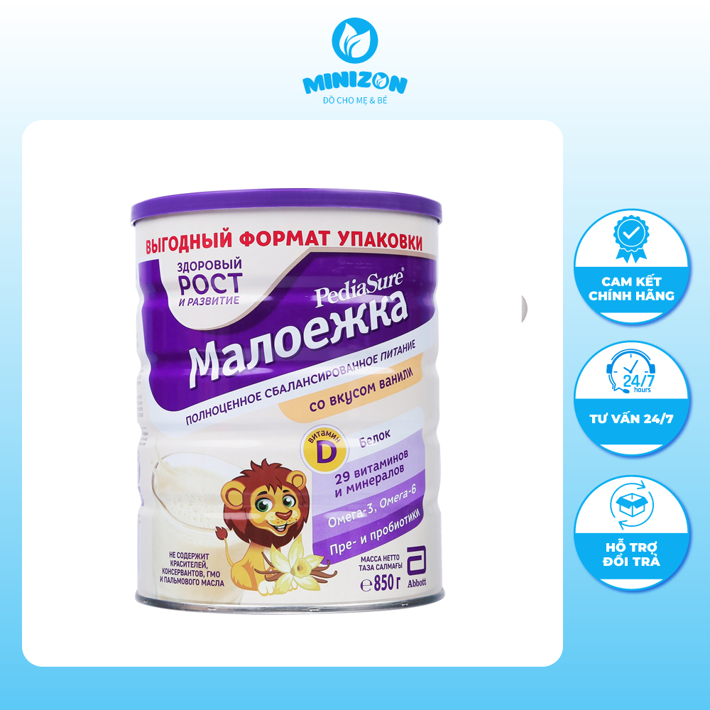 Sữa Pediasure Nga vani 400g/ 850g cho bé từ 1-10 tuổi, Sữa hỗ trợ tăng cân và phát triển trí tuệ