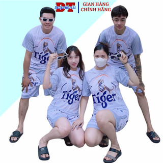  Bộ Quần Áo Form Rộng Unisex Nam Nữ Họa Tiết BIA TIGER BẠC Sét Thể Thao bóng chày mặc nhà tập gym