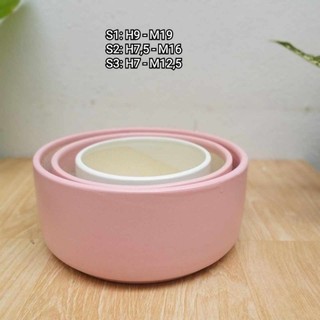 Sét 3 Ang trụ sứ trồng sen đá, xương rồng đẹp