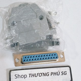 Đầu Com 25 Lổ Cái (DB25F Lổ Cái) / Đầu hàn Com 25 (DB25F) (Bao gồm võ nhựa)