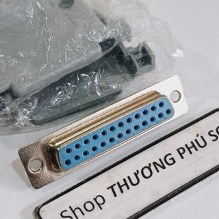 Đầu Com 25 Lổ Cái (DB25F Lổ Cái) / Đầu hàn Com 25 (DB25F) (Bao gồm võ nhựa)