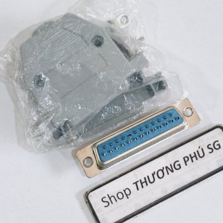 Đầu Com 25 Lổ Cái (DB25F Lổ Cái) / Đầu hàn Com 25 (DB25F) (Bao gồm võ nhựa)