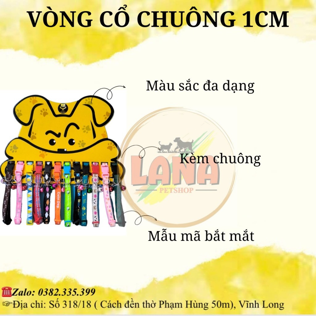 Vòng cổ chuông 1cm cho thú cưng