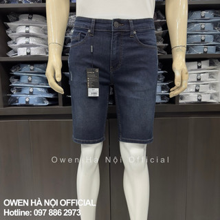 Quần short jean owen màu xanh đậm slim fit SJ231824