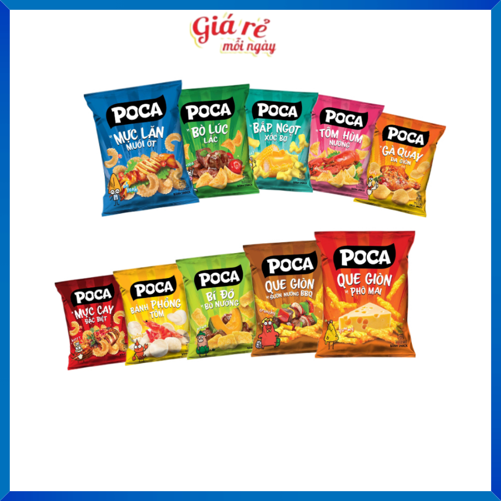 [SIÊU TO] [ GIÁ RẺ ] Bánh snack Poca 6x gr Đủ Vị Thơm Ngon Hấp Dẫn. Chú ý, số lượng tôi đa 40 gói trên tổng đơn hàng.