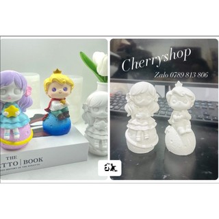 Tượng cặp hoàng tử, công chúa, kèm màu, cọ