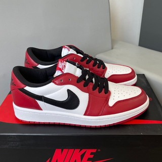 Giày thể thao JD1 Low 'Chicago', giày sneaker nam nữ cổ thấp màu đỏ tích đen bản cao cấp nhất