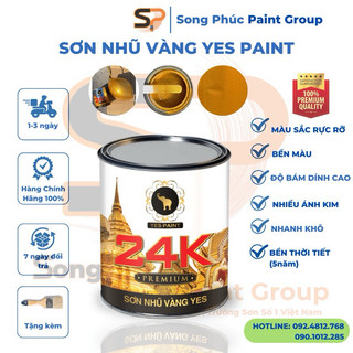 [Tặng Cọ, Nhiều Màu Sắc] Sơn Nhũ Vàng 24K Premium Cao Cấp Yes đa năng cho kẽm, sắt, gỗ, bê tông
