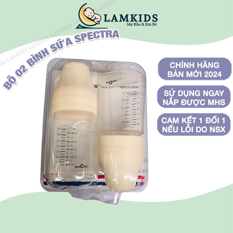 ️🏆𝑪𝑯𝑰́𝑵𝑯 𝑯𝑨̃𝑵𝑮️🏆- Bộ 2 Bình Trữ Sữa Spectra 160ml/01 Bình ( Có Nắp Đậy )