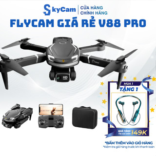 Flycam mini máy bay điều khiển từ xa giá rẻ V88 nhỏ gọn, trang bị camera mini có kết nối điện thoại, bay ổn định