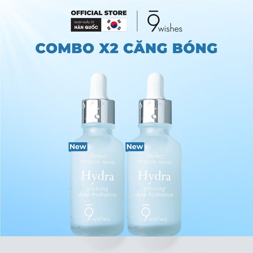 Combo x2Tinh chất dưỡng ẩm 9 Wishes Hydra Skin Ampule II 30ml