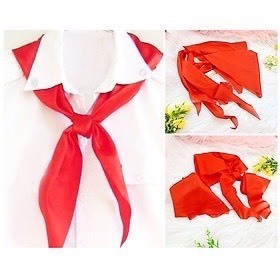 Khăn quàng đỏ học sinh 1m2 - Loại trơn hàng đẹp,Khăn quàng học sinh, khăn quàng lưới 1m2