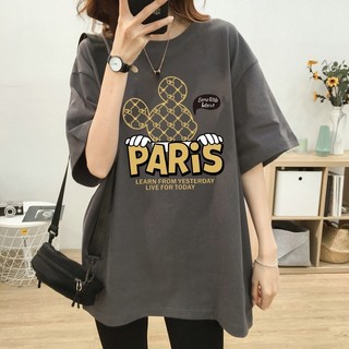 Áo phông nữ nam ANMY STORE vải cotton khô 3158 in hình Micky tay lỡ dáng rộng