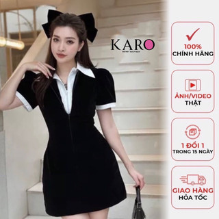 Đầm thiết kế sơ mi tay phồng K4893 - CAROTSHOP