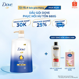 Dầu gội phục hồi tóc Dove Phục Hồi Hư Tổn Công nghệ độc quyền Định Vị Hư Tổn Chính Xác cho tóc suôn mượt, khỏe đẹp 880g