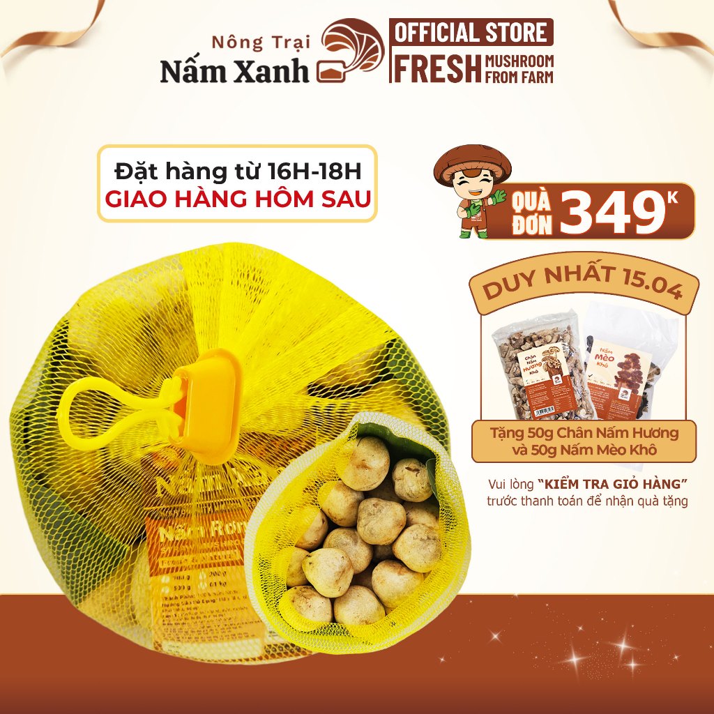 [HCM] 1kg Nấm Rơm Tươi Loại Búp Tròn Ngon Ngọt Thanh Bùi - Nông Trại Nấm Xanh