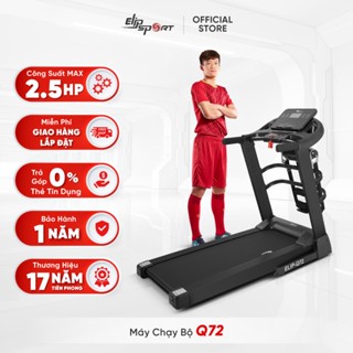 Máy Chạy Bộ ELIP Q72 Đa Năng, Giảm Xóc Êm Ái, Có Thanh Gập Bụng, Đai Massage, Gấp Gọn Dễ Dàng
