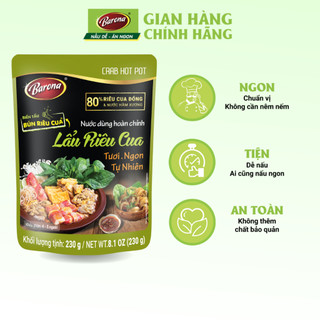 Nước Dùng Lẩu Riêu Cua Barona 230g tươi ngon chuẩn vị không cần nêm nếm