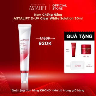 Kem Chống Nắng Dưỡng Trắng Da Đẩy Lùi Tàn Nhang Đồi Mồi ASTALIFT D-UV Clear White Solution SPF50+ PA++++ 30ml