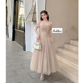 Đầm Trễ Vai Lưới Dáng Dài Bồng Xoè Công Chúa Điệu Đà Diện Đi Tiệc Sự Kiện Sinh Nhật Siêu Đẹp Hoài Anh Bùi Store