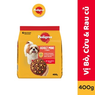  Thức ăn cho chó Mini dạng hạt Pedigree túi 400g (1 túi) - Bò, cừu và rau củ