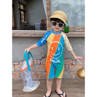 Đồ bơi bé gái bé trai , bộ bơi body sắc màu mặt cười đáng yêu cho bé trai bé gái