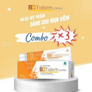 Combo 3 gel giảm mụn, ngừa thâm bbtidem extra 15gr - dành cho mụn viêm, mụn trứng cá