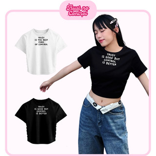 Baby Croptop Áo Thun Nữ Local Brand TNC Kiểu Phông Tay Ngắn Nhún Ôm Bó Eo Đen Trắng In Chữ Lấn Cổ Basic Tee Đẹp [230GSM]