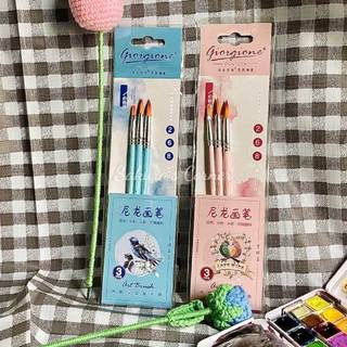 Set 3 cọ tròn Giorgione vẽ màu nước acrylic gouache